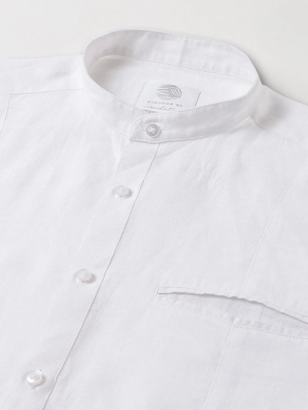 100% Pure Linen Mandarin Shirt - Aspire