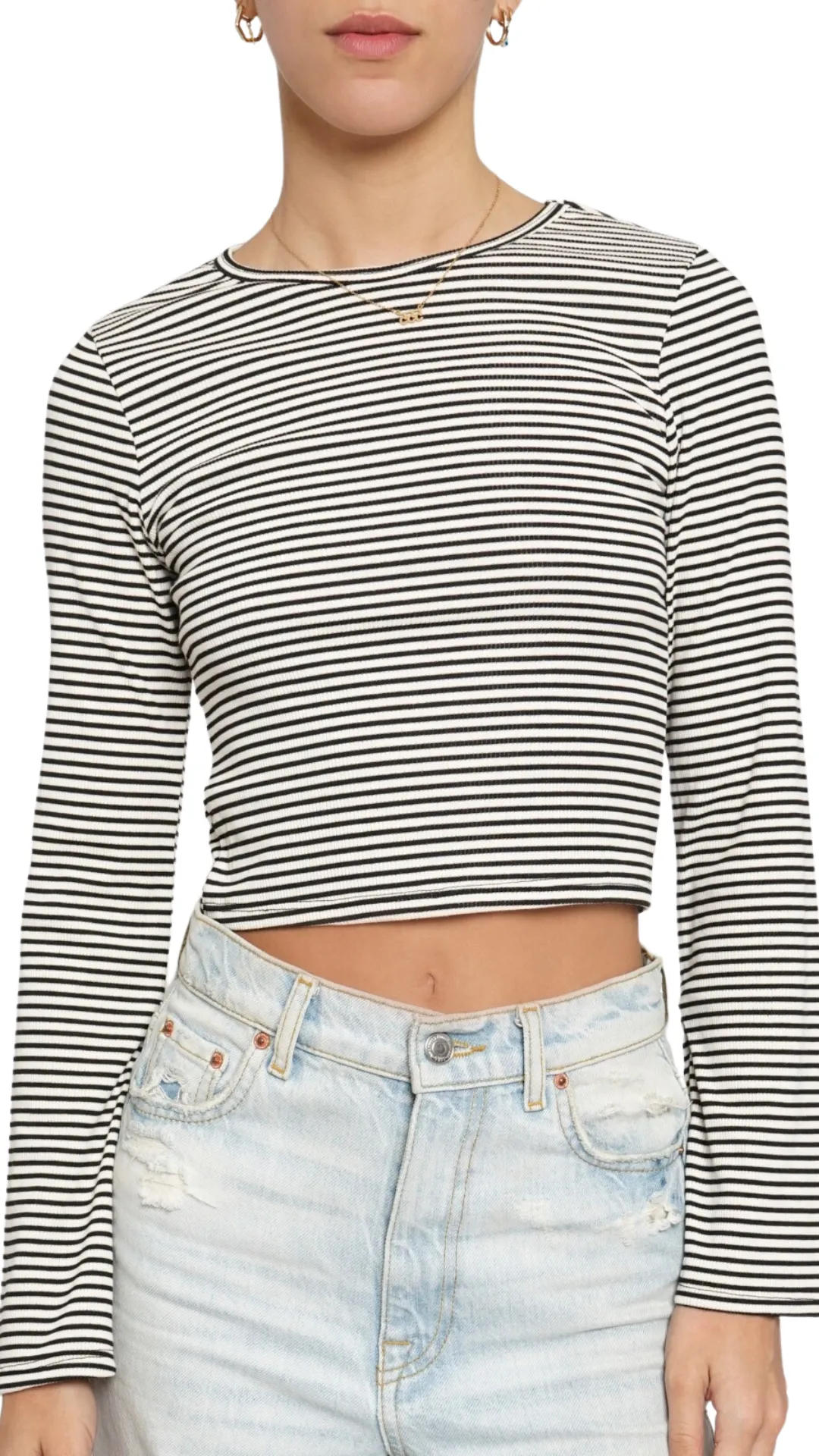 436 Stripe Bell Top - S