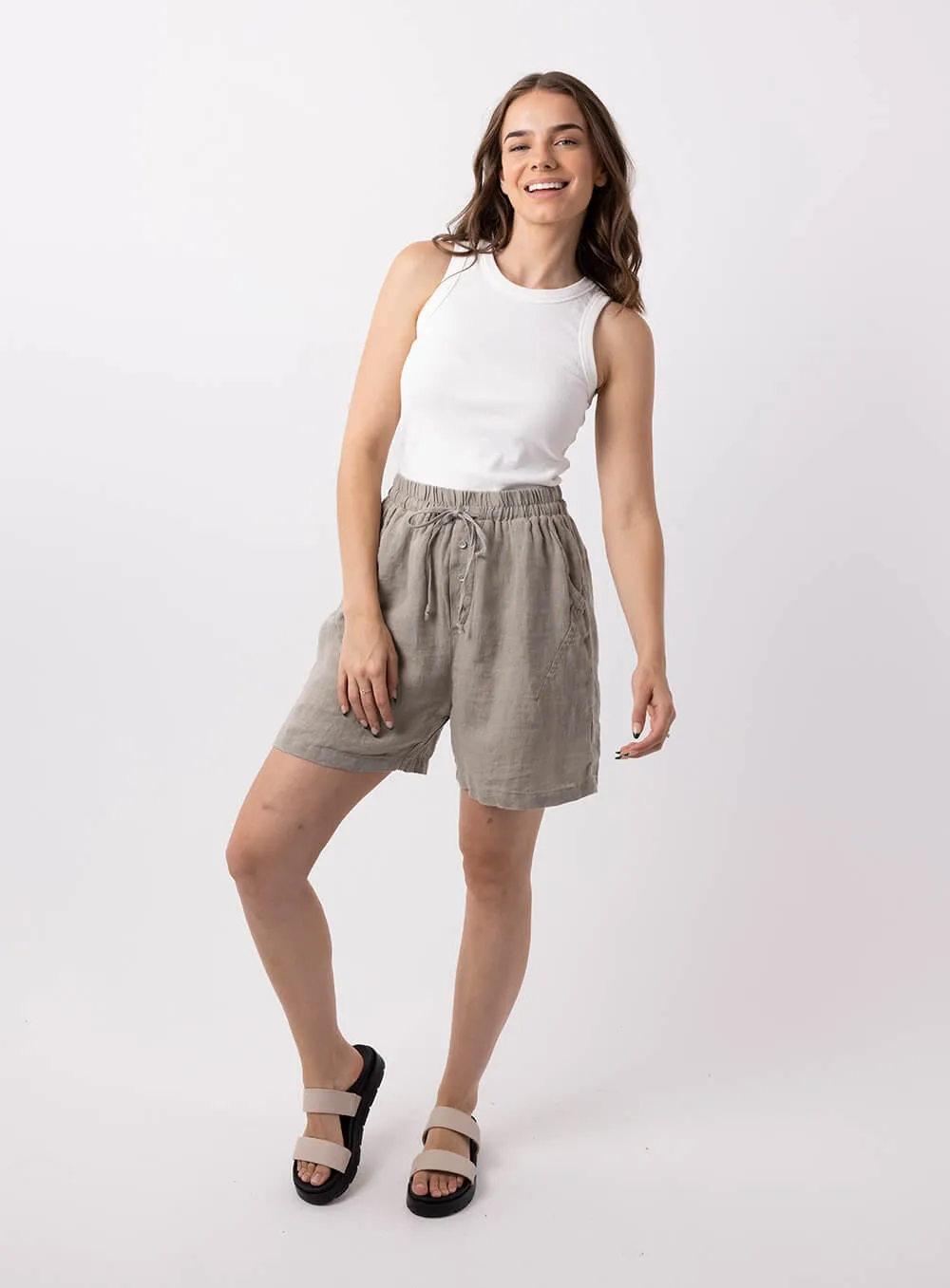 Adeline Linen Short-SAGE