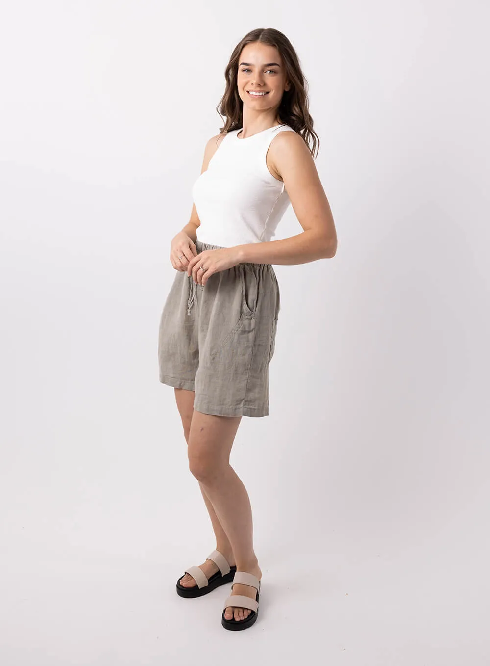 Adeline Linen Short-SAGE