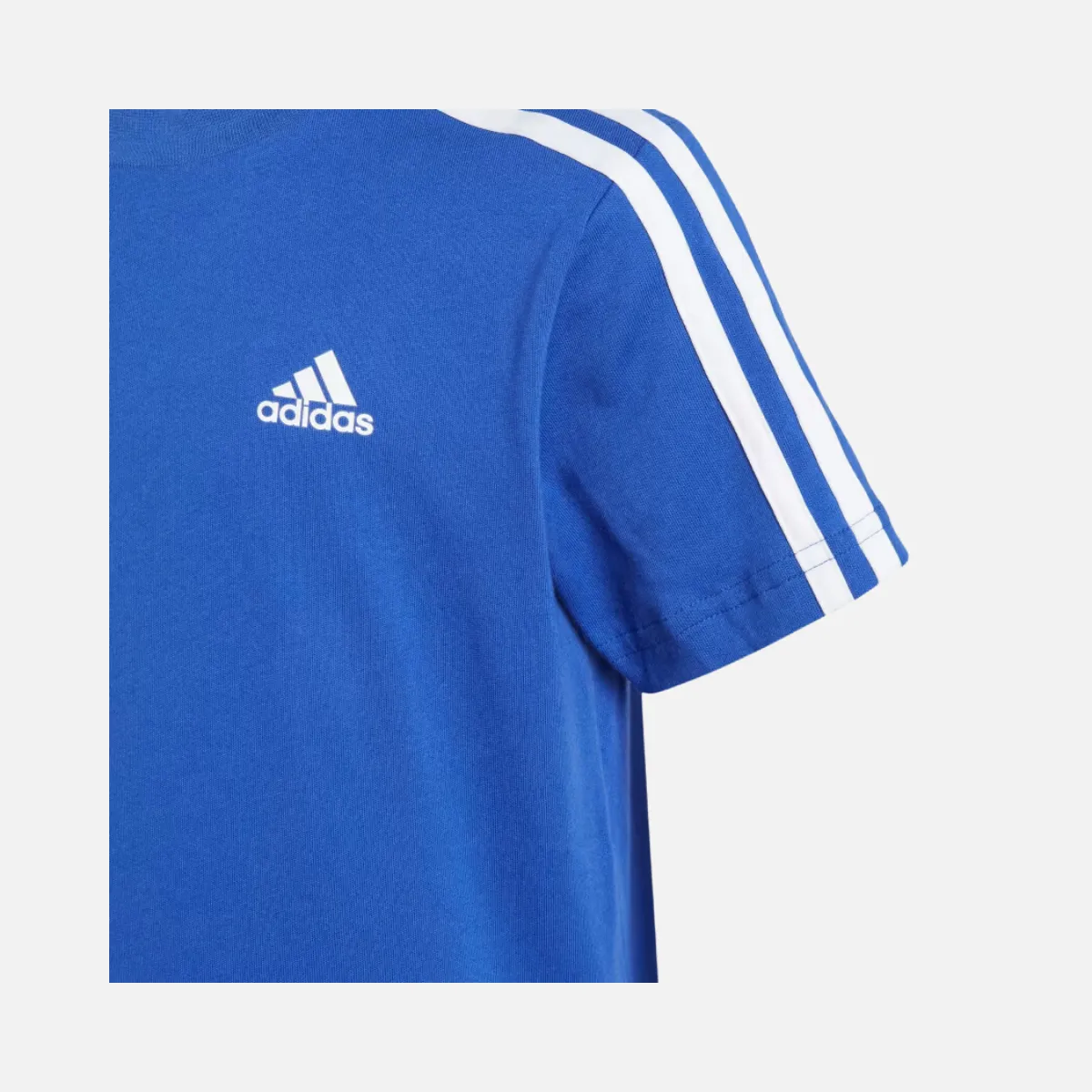 Adidas Essential 3 Stripes Shorts And T-shirt Kids Set (3-8 Years) -Semi Lucid Blue