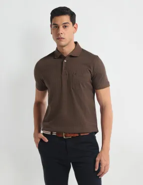 Arrow Pure Cotton Geometric Polo Shirt