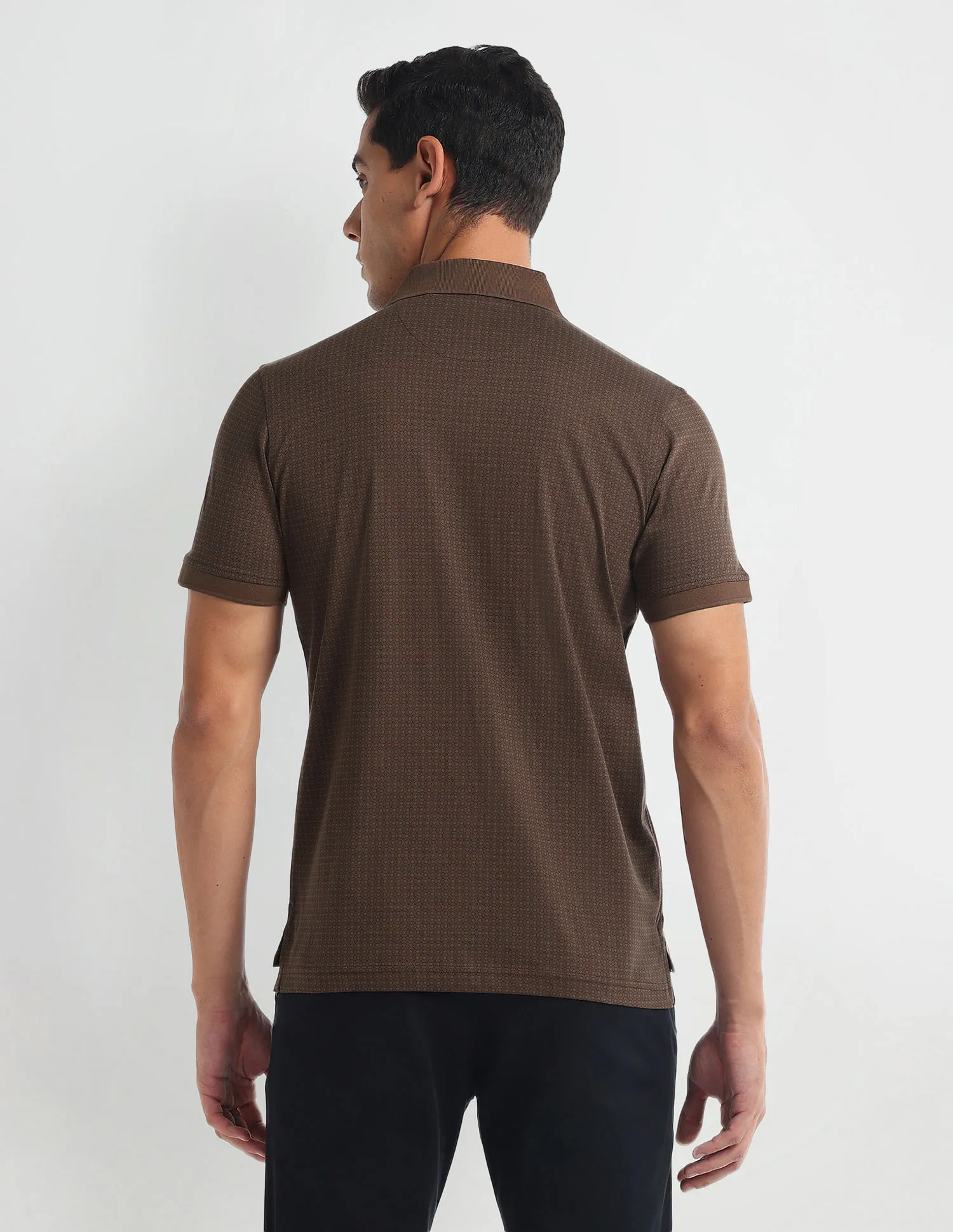 Arrow Pure Cotton Geometric Polo Shirt