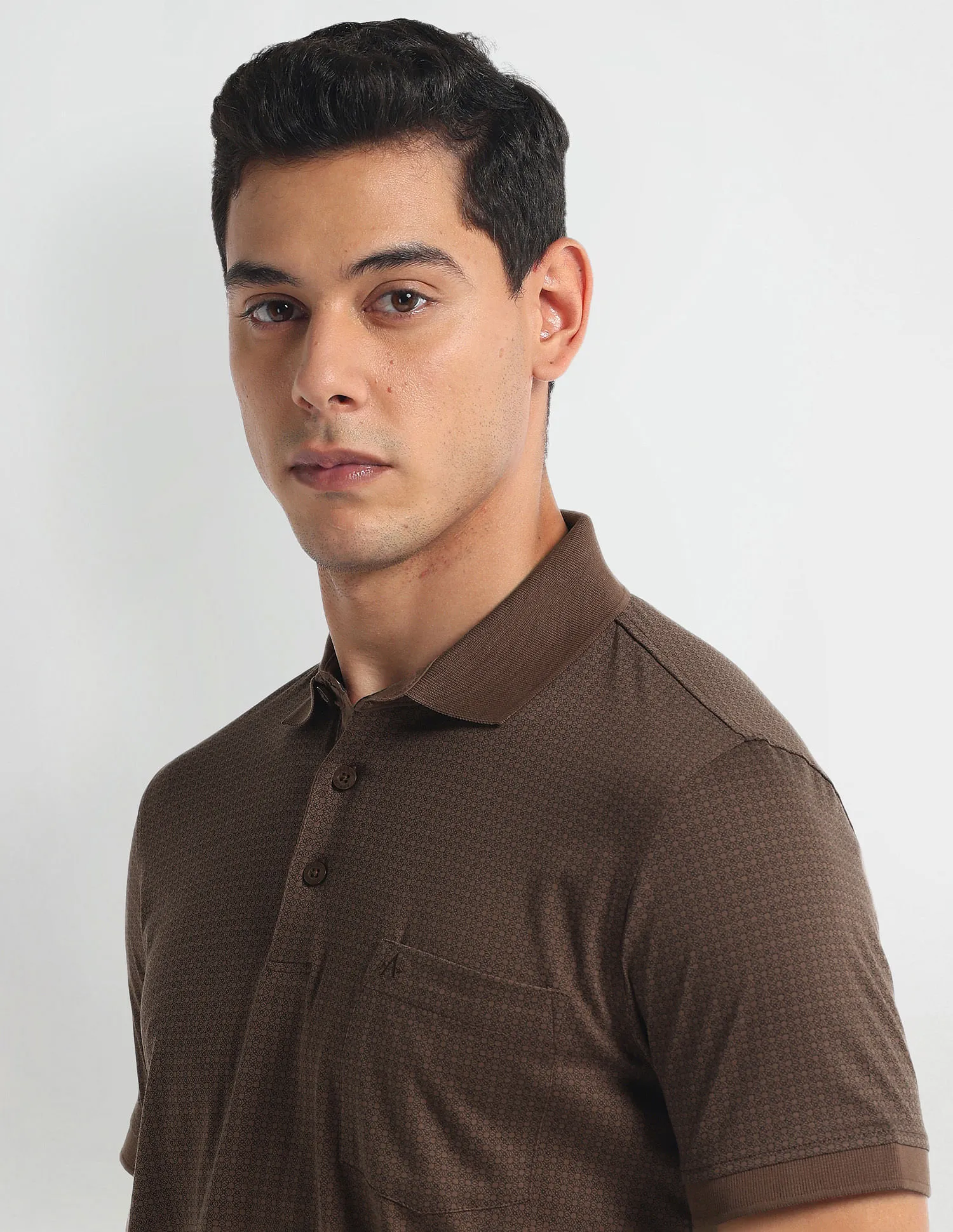 Arrow Pure Cotton Geometric Polo Shirt