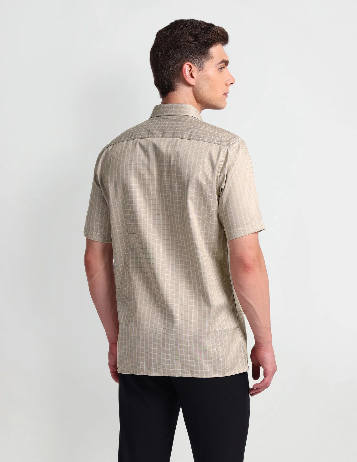 Arrow Pure Cotton Graph Check Shirt