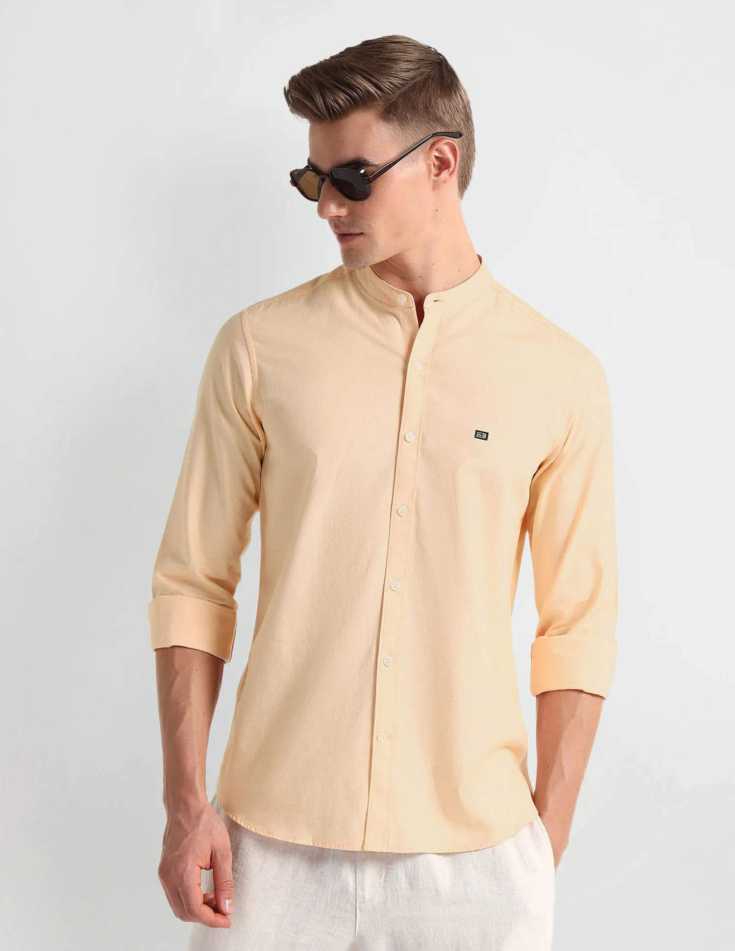 Arrow Sports Pure Cotton Herringbone Shirt