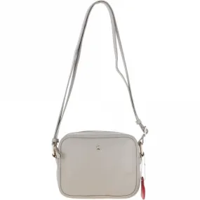 Ashwood Zip Top Leather Cross Body Bag Taupe: 63594