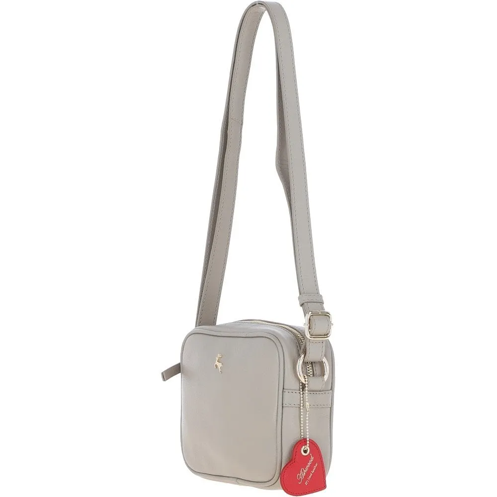 Ashwood Zip Top Leather Cross Body Bag Taupe: 63594