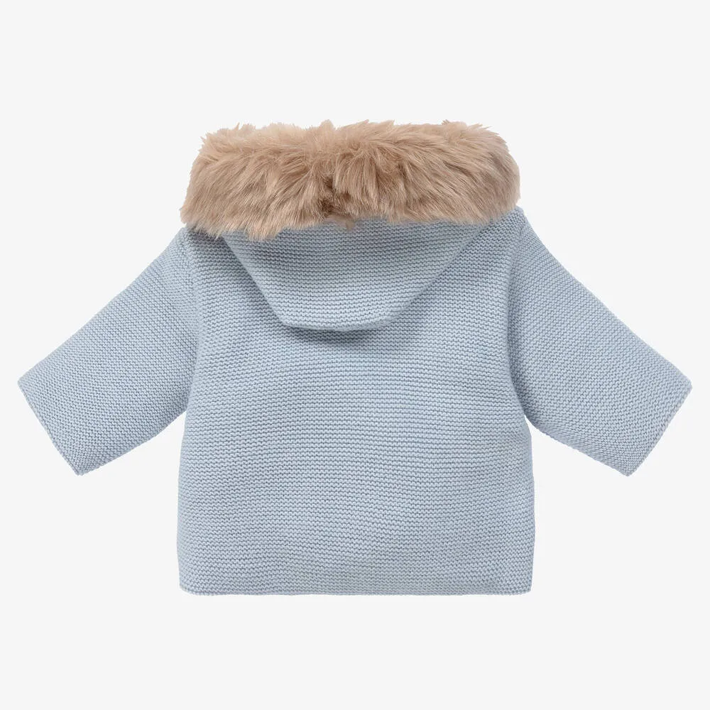 Boys Blue Knitted Pram Coat