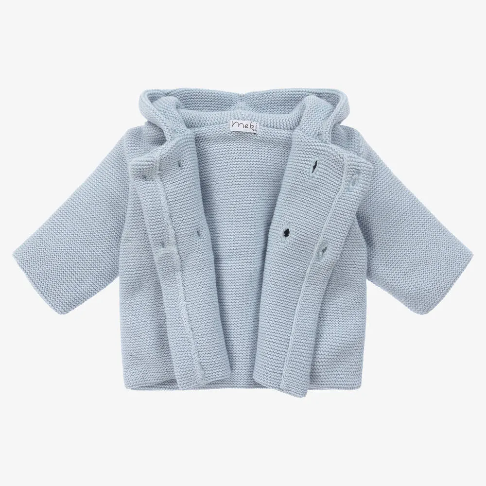 Boys Blue Knitted Pram Coat