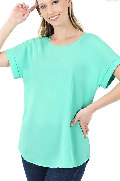 Brilliant Boat Neck Top in Mint