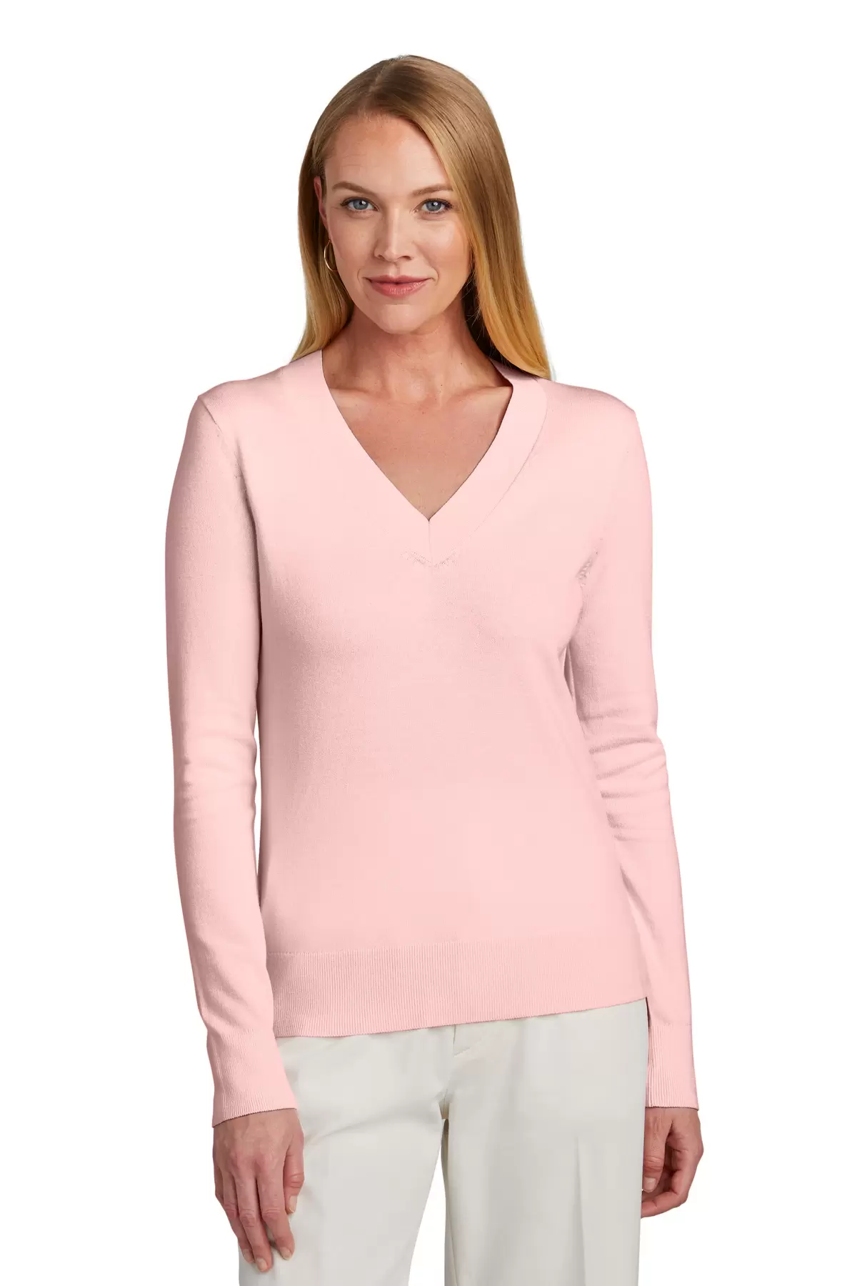 Brooks Brothers BB18401  Women's Cotton Stretch V-Neck Sweater SKU: BB18401