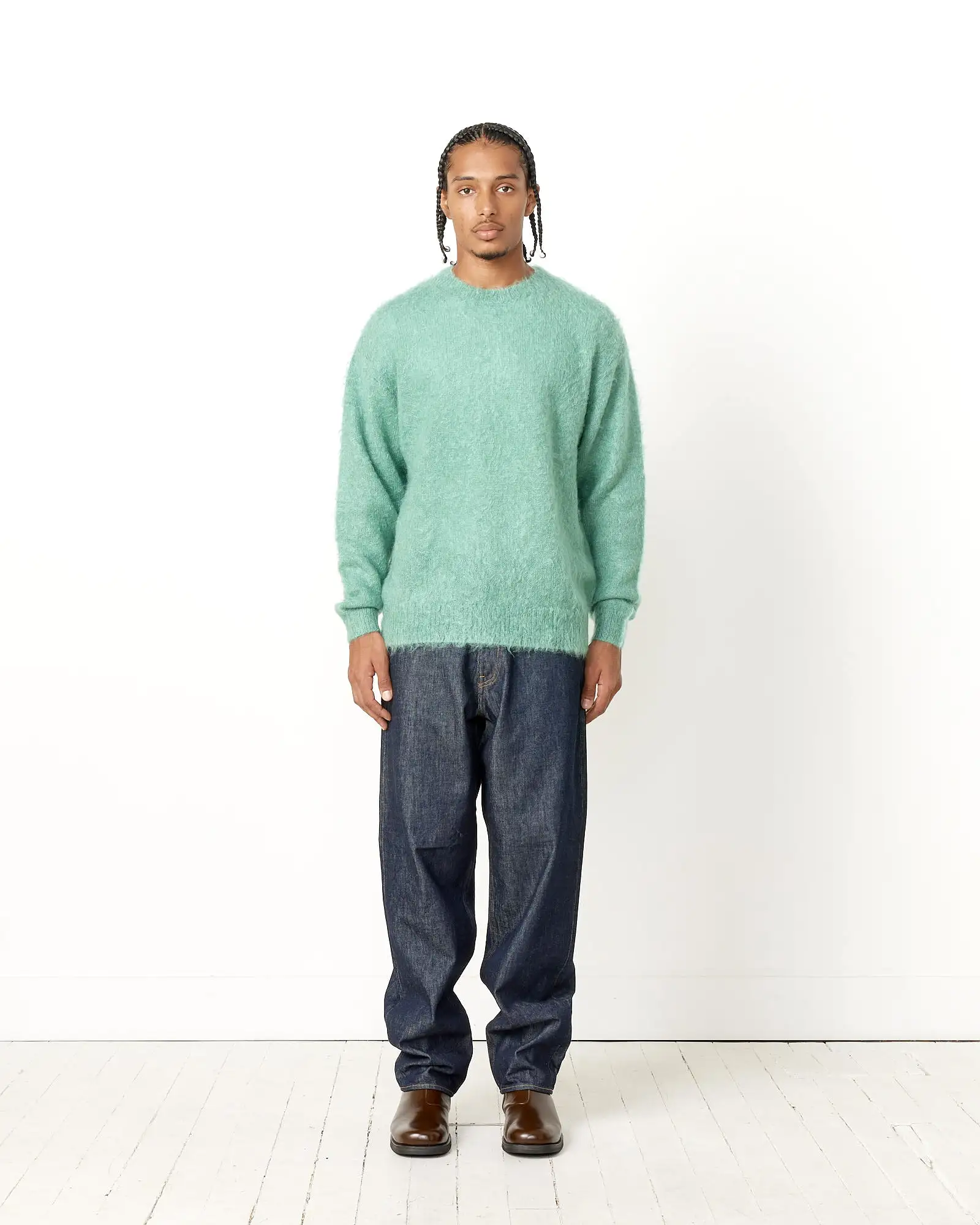 Brushed Mohair Knit Pullover