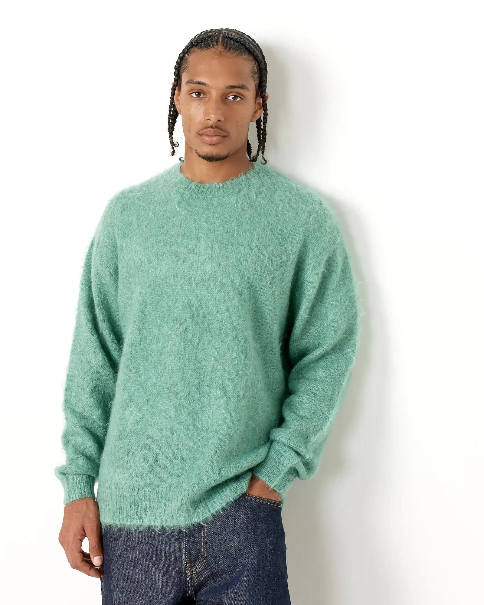 Brushed Mohair Knit Pullover