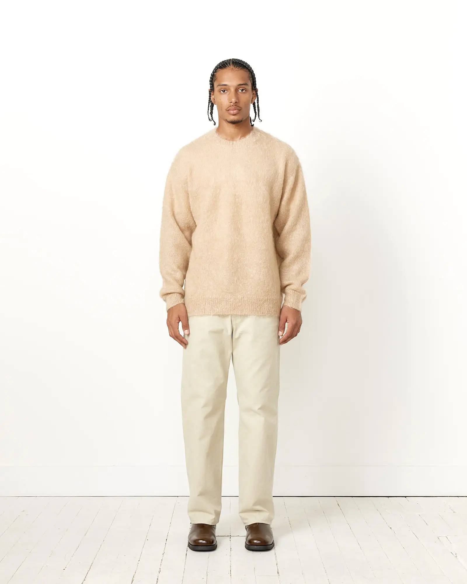 Brushed Mohair Knit Pullover