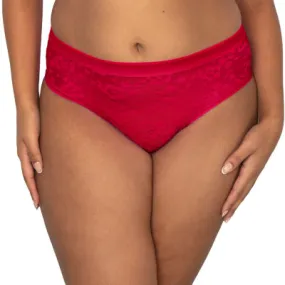 Curvy Couture No Show Lace High Cut Brief Panty - 1363