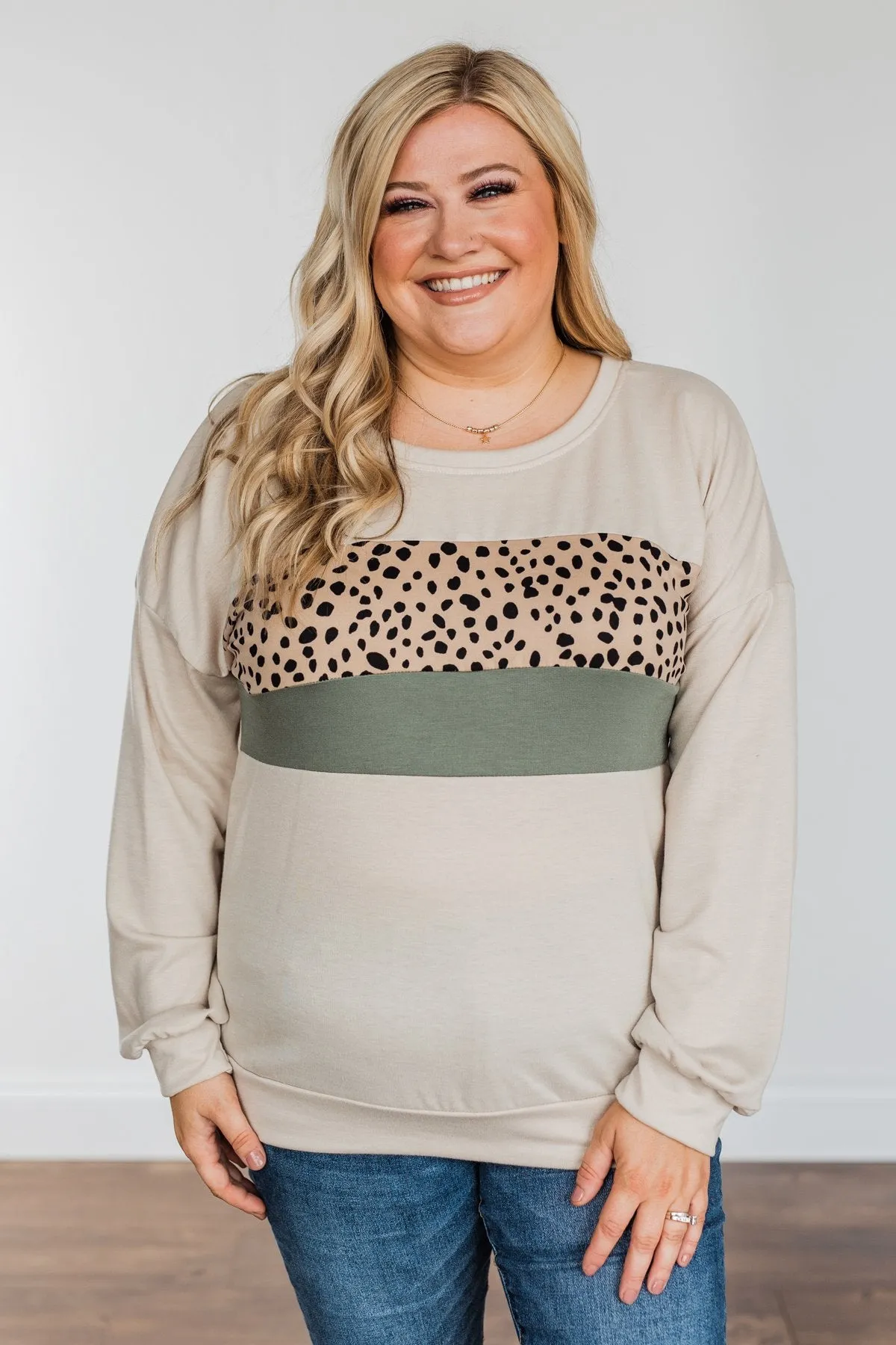 Dreamy Feels Long Sleeve Top- Taupe