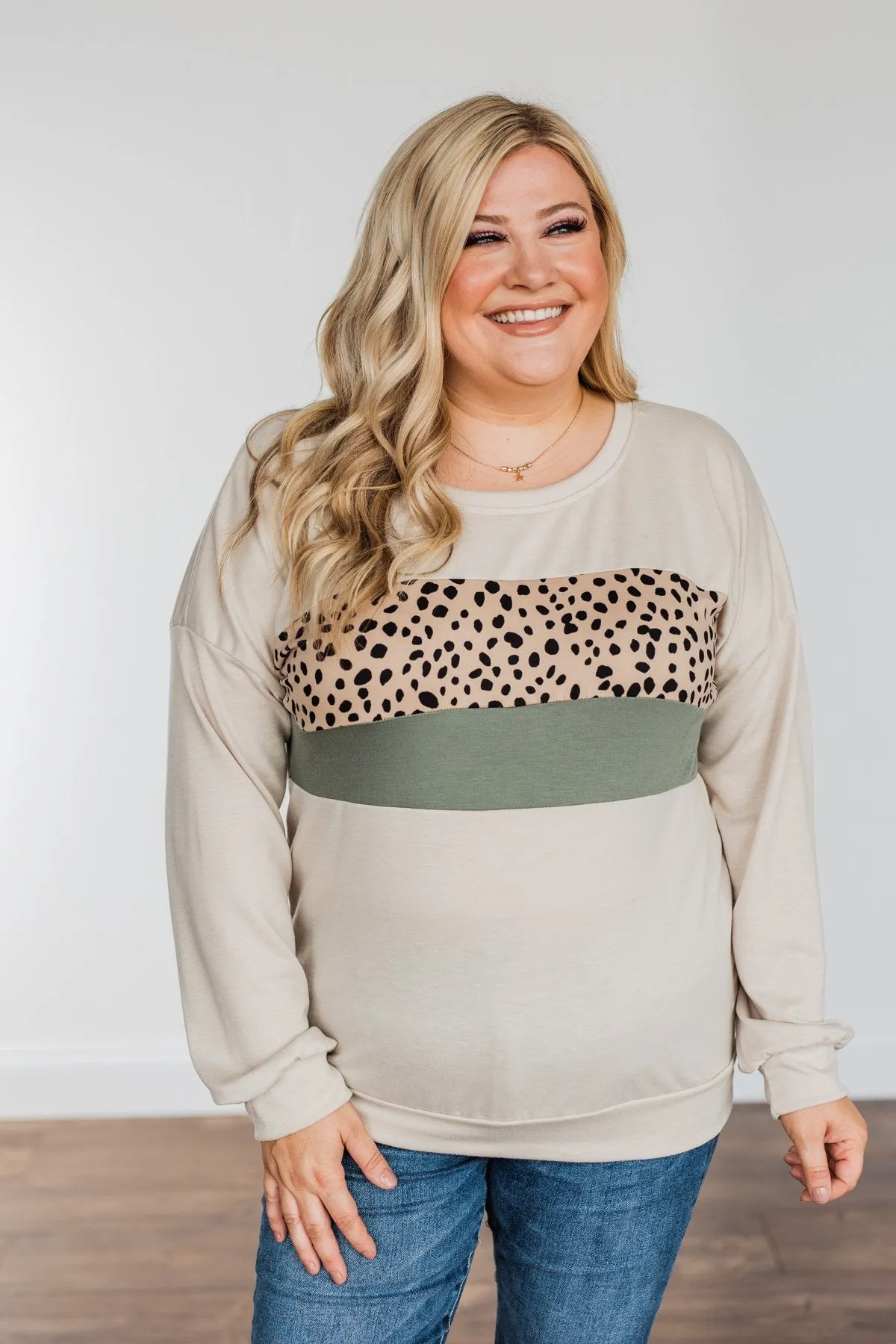 Dreamy Feels Long Sleeve Top- Taupe