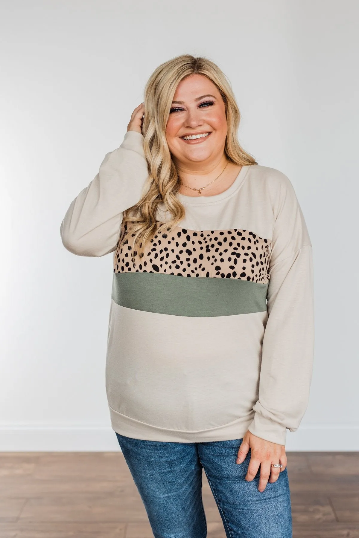 Dreamy Feels Long Sleeve Top- Taupe