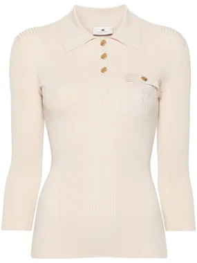 Elisabetta Franchi logo-embroidered polo top - Neutrals