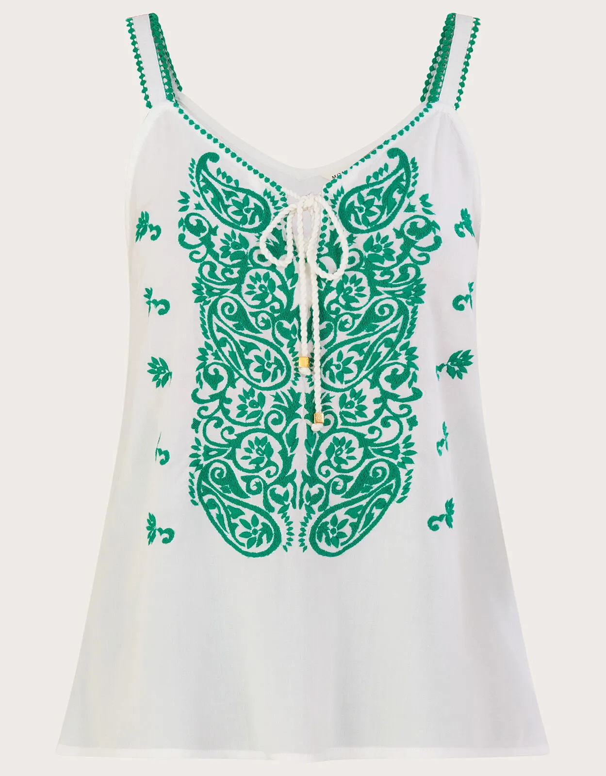 Embroidered Cami Top Green