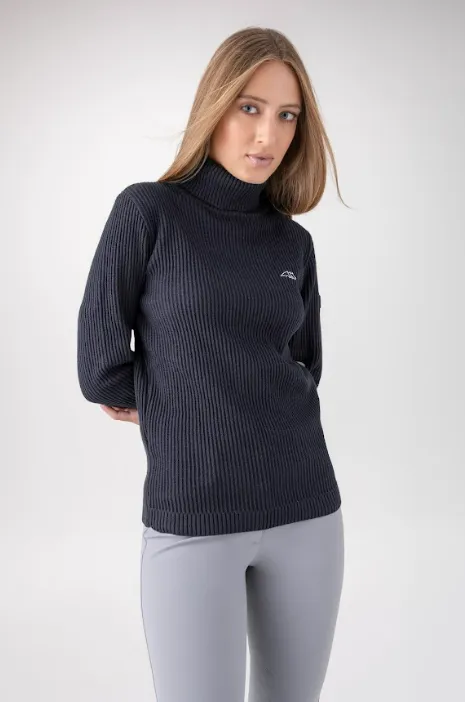 Equiline - Nicole - Women's Warm Tech-Cotton Blend Sweater - Blue - FW24