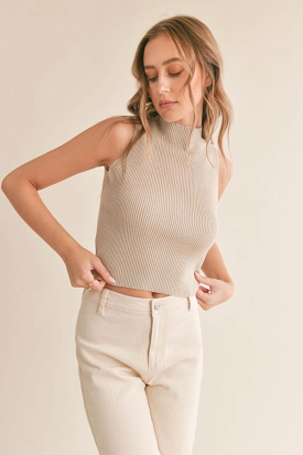 Erica Knit Top Taupe