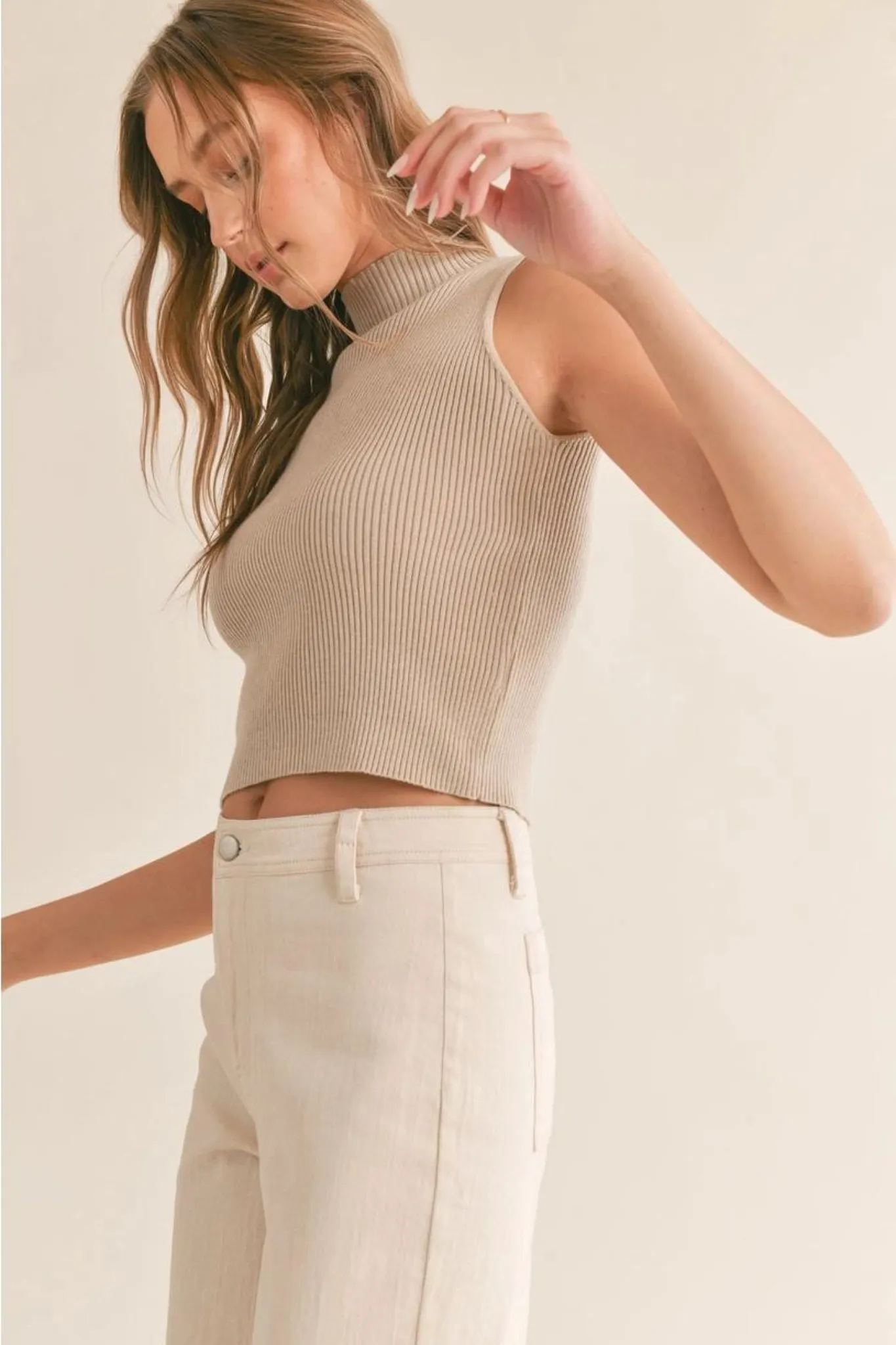 Erica Knit Top Taupe