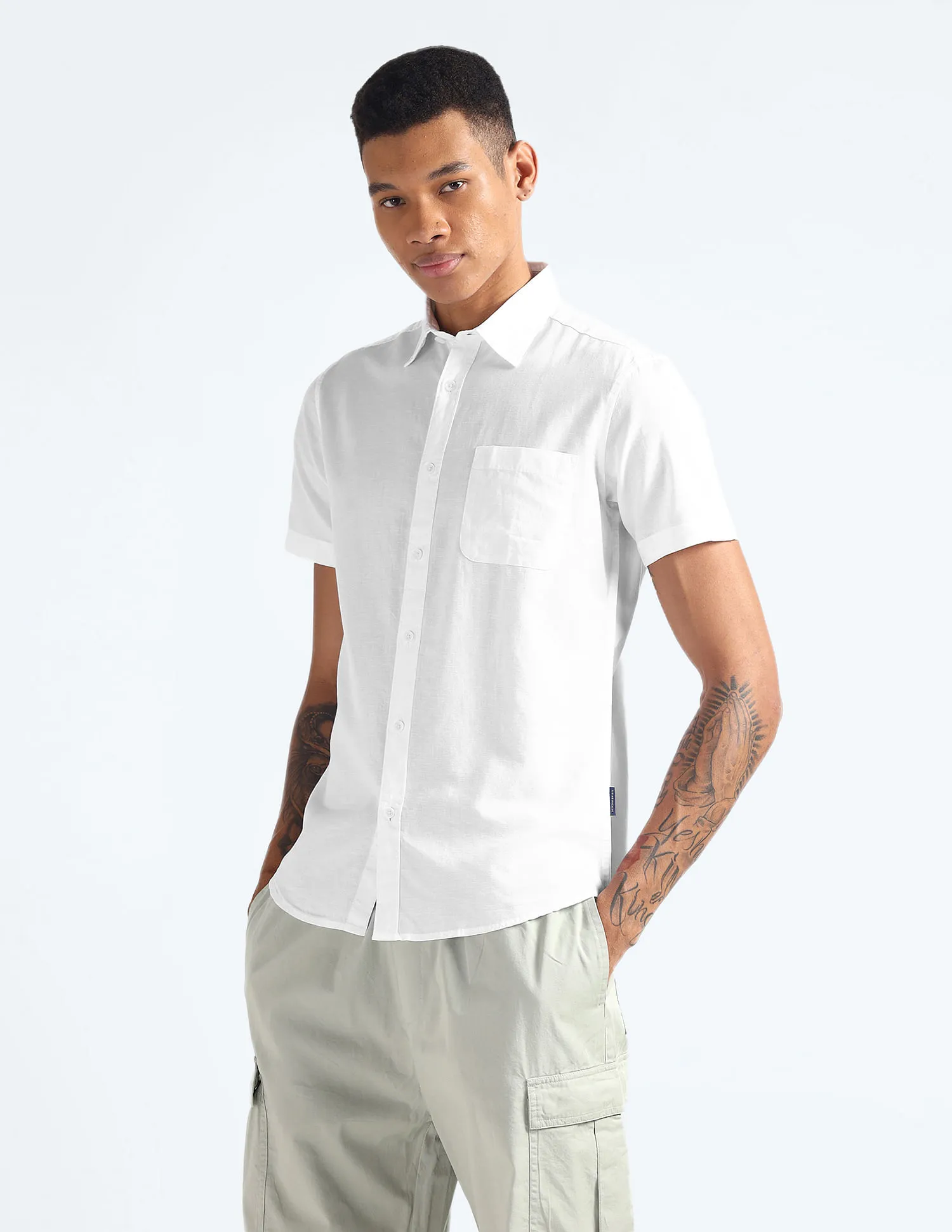 Flying Machine Pure Cotton Short Sleeve Shirt