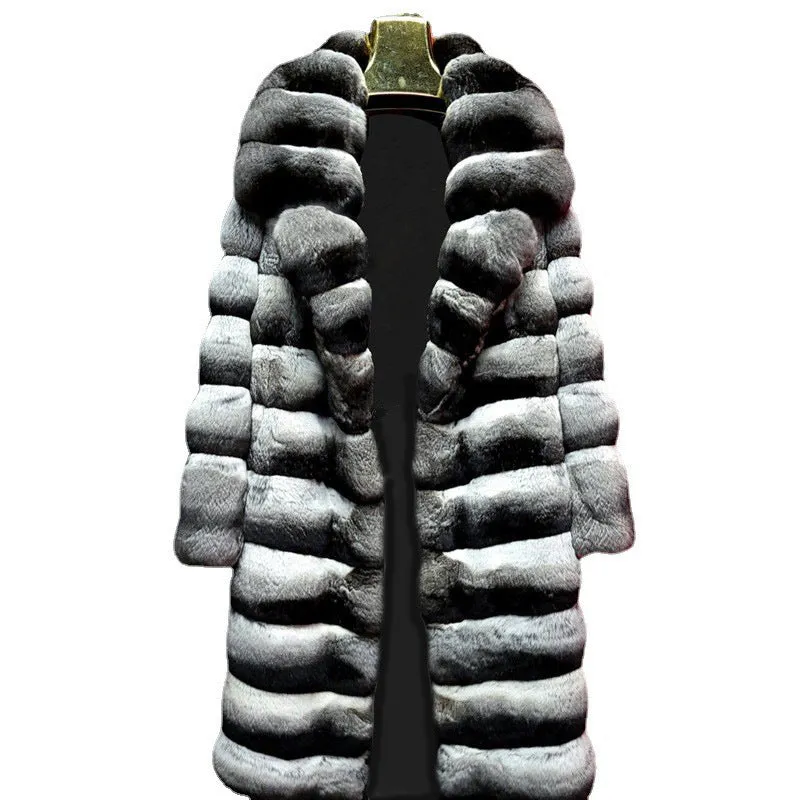 Fur Coat Artificial Mink Hair Marten Overcoats Mid-length