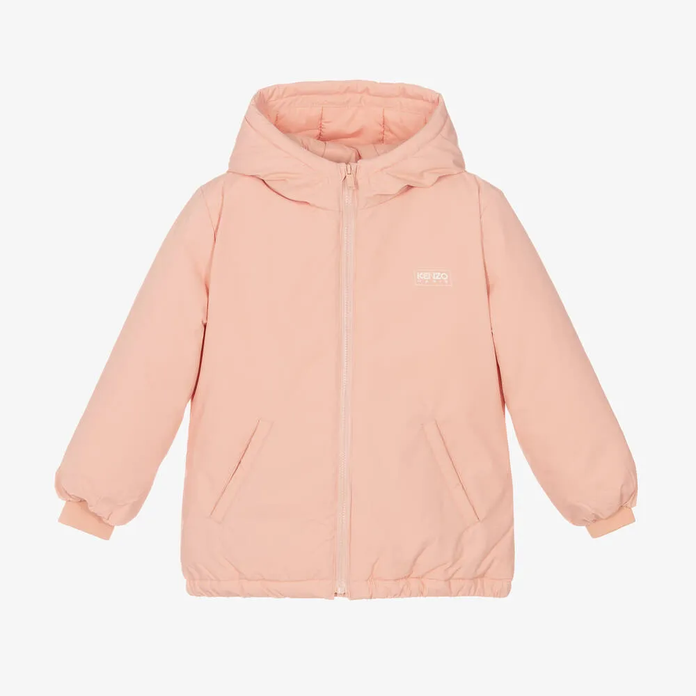 Girls Pink Hooded Coat