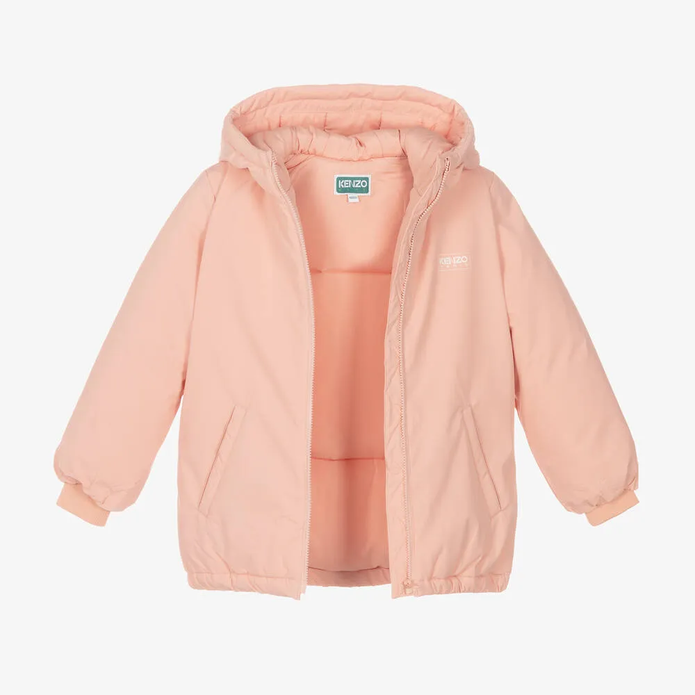 Girls Pink Hooded Coat