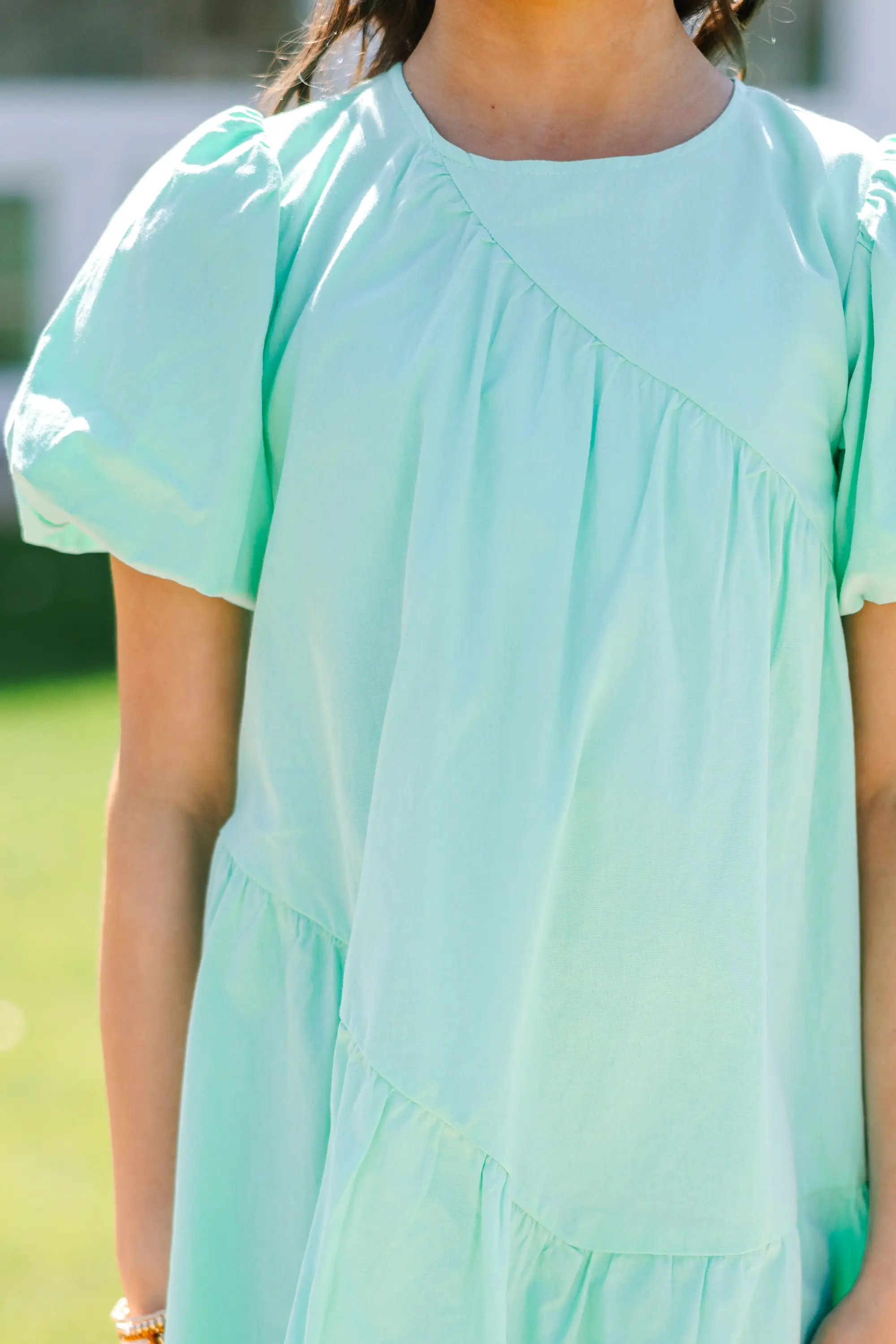 Girls: Stay At The Top Mint Green Babydoll Dress