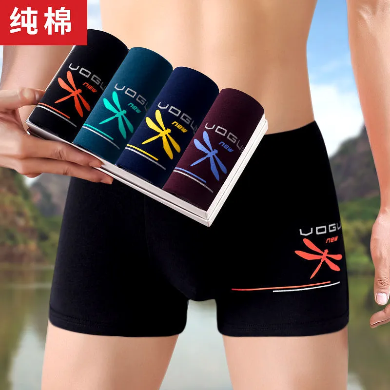 INSTOCK-4 pairs of men's cotton underwear, men's boxer briefs,