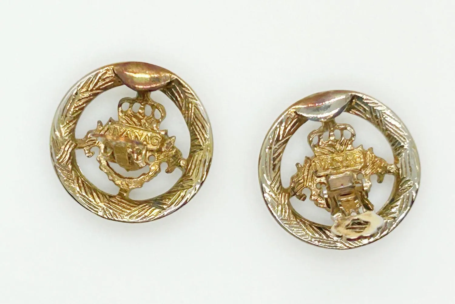 Ivana Coat of Arms Heraldic Clip On Earrings (1990s)