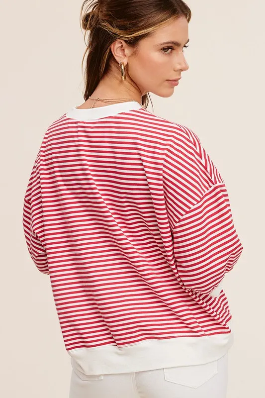 Juliann Stripe Short Sleeve Top