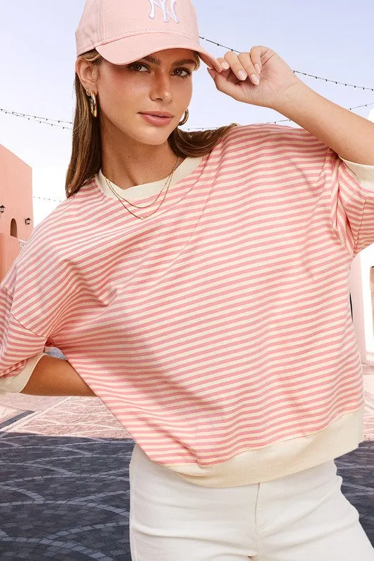 Juliann Stripe Short Sleeve Top