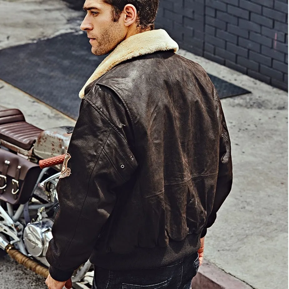 Leather Bomber Jacket Blitz