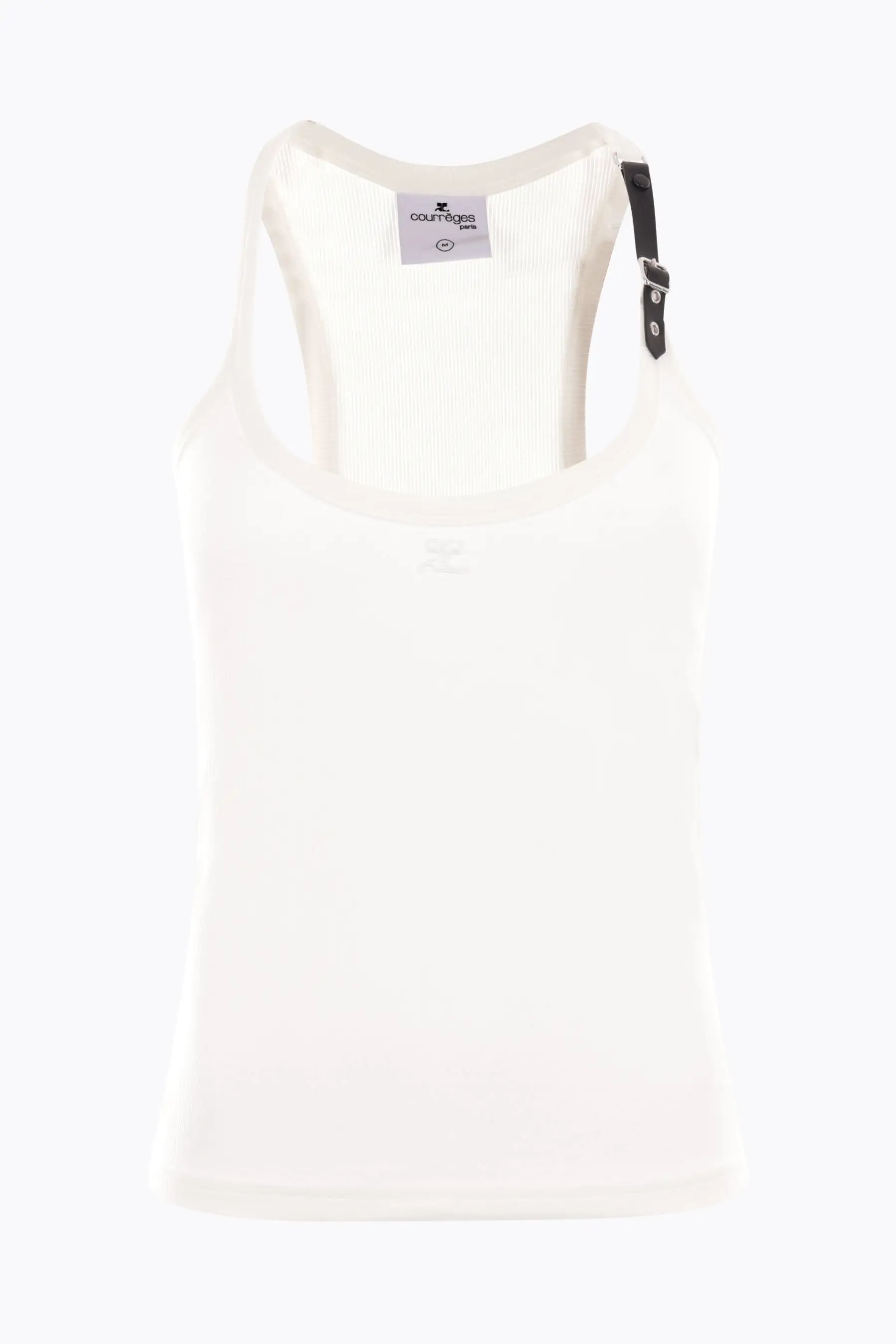 logo embroidered jersey tank top with buckle