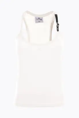 logo embroidered jersey tank top with buckle