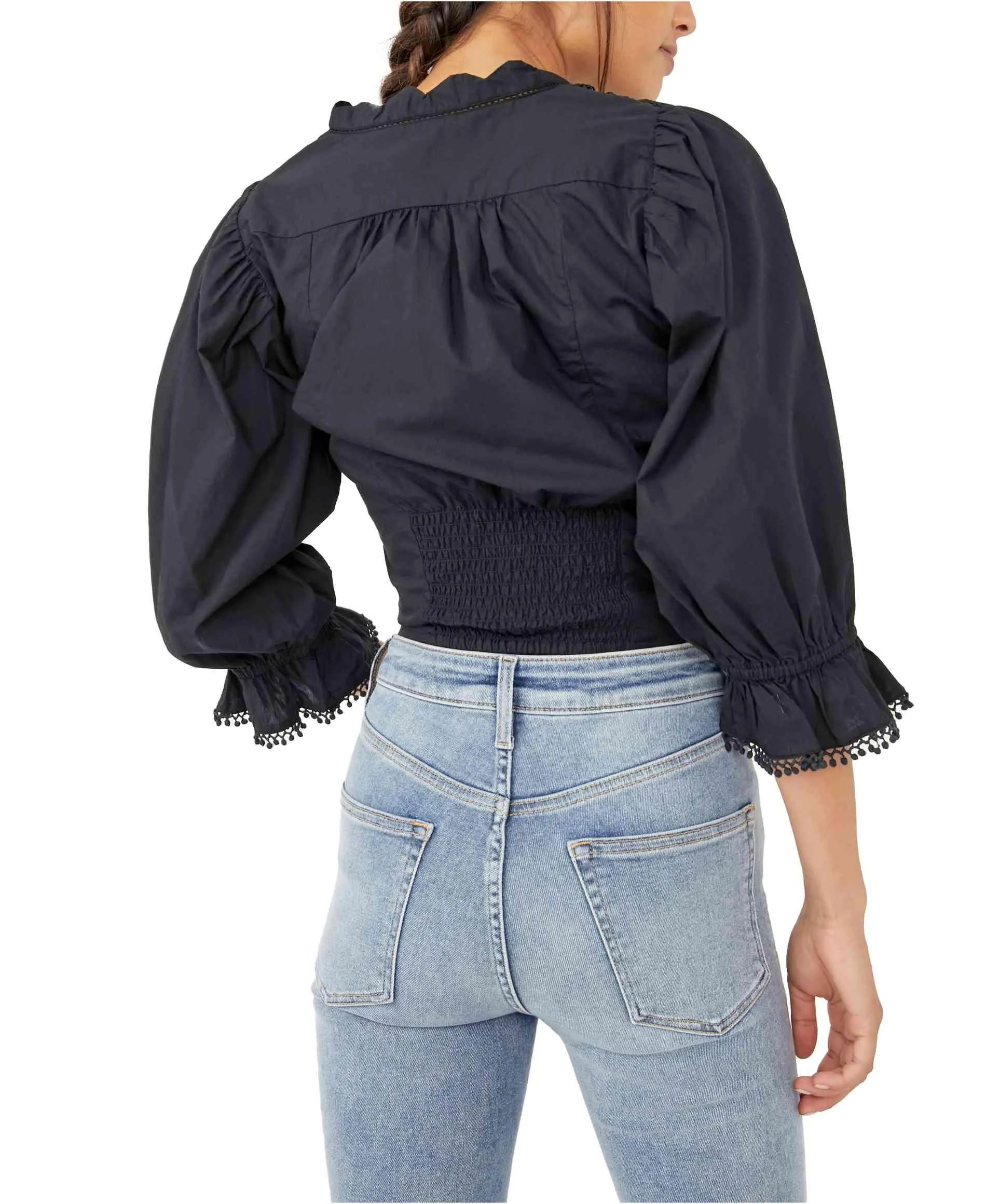 Louella Embroidered Top in Black