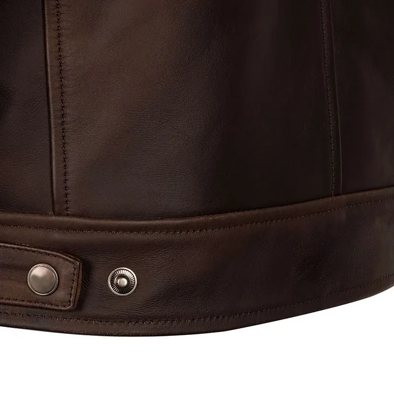 Men's Classic Brown Rockstar Leather Jacket