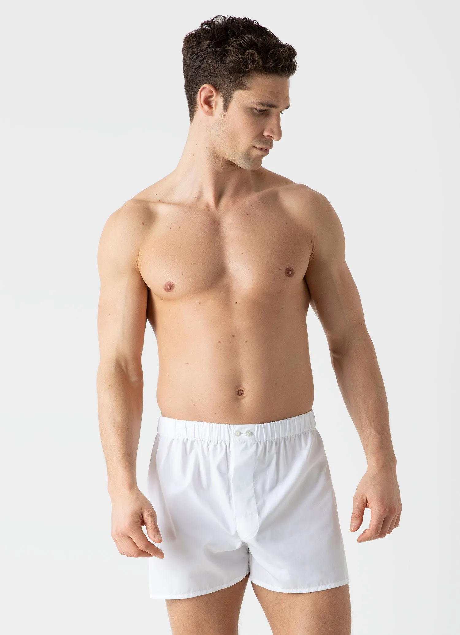 Men's Sea Island Cotton Boxer Short in White