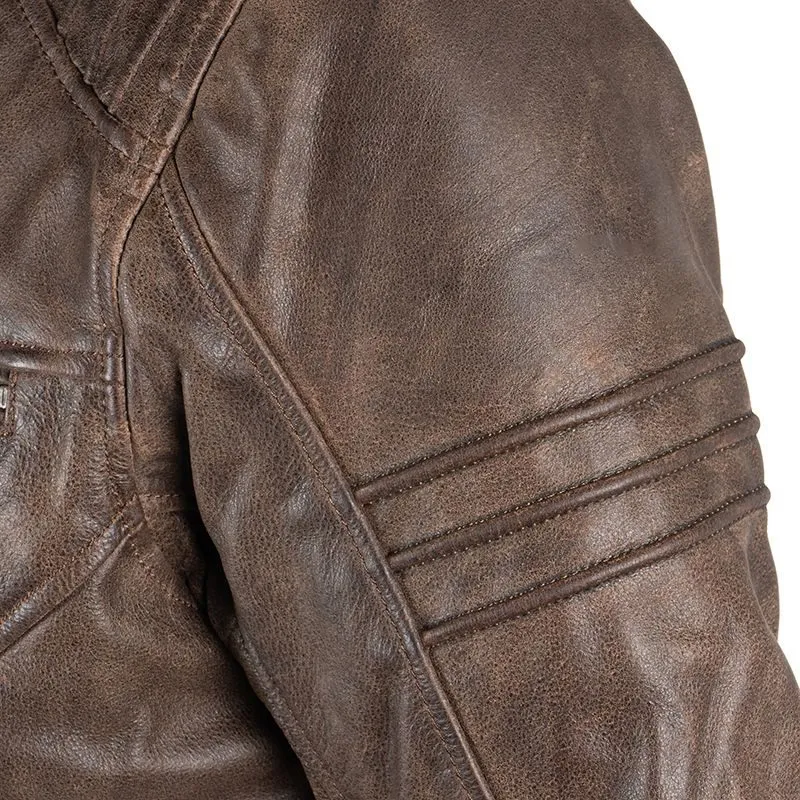 Mens Vintage Brown Moto Leather Jacket