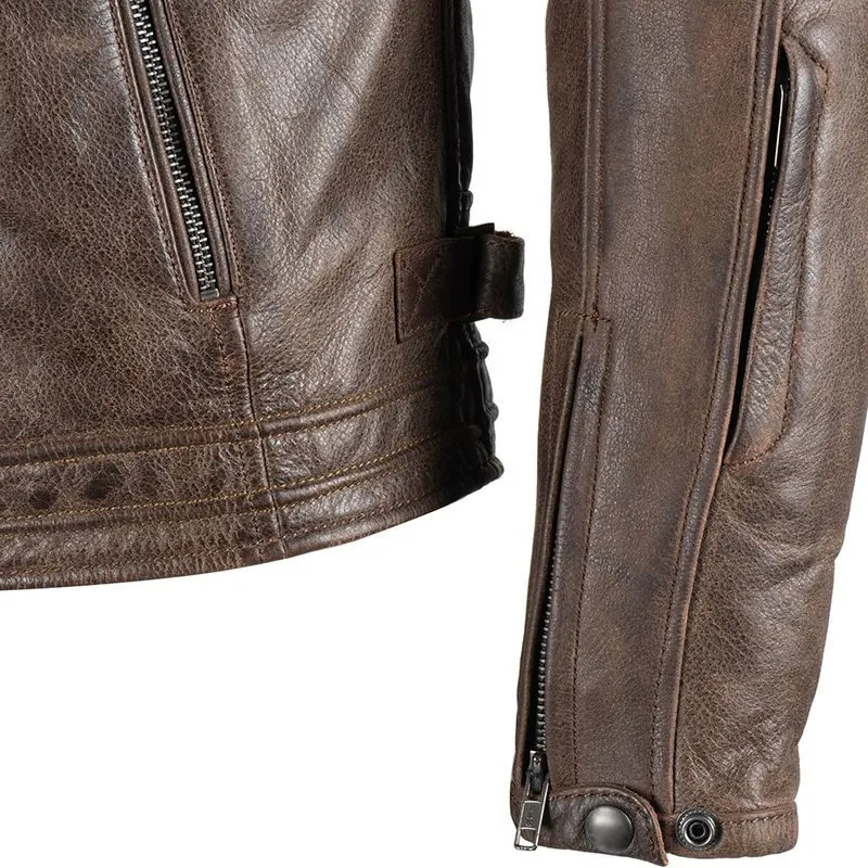 Mens Vintage Brown Moto Leather Jacket