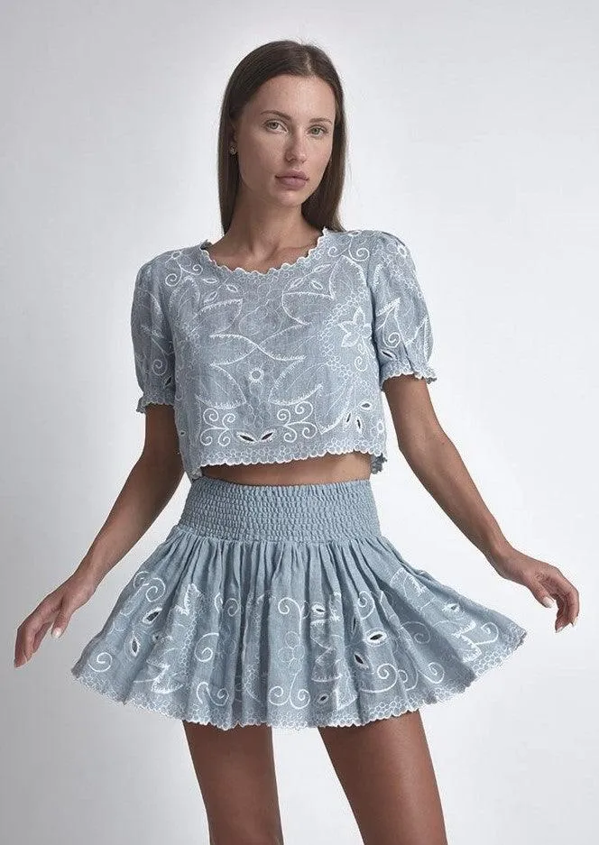 Mika Embroidered Crop Top