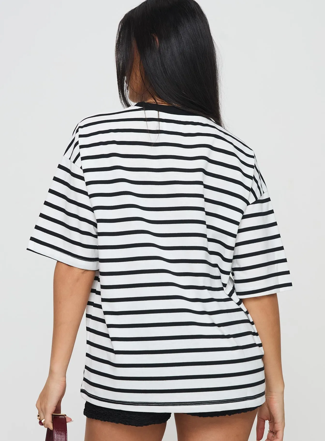 Nersa Oversized Tee Black/white Stripe