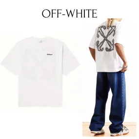 Off-White  |Street Style Plain Cotton Short Sleeves Logo T-Shirts