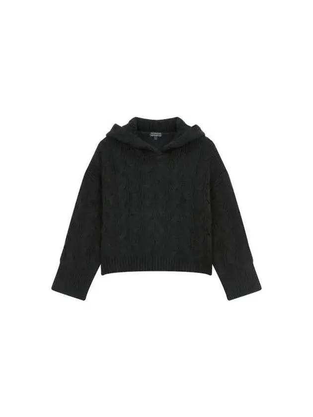 Overseas Station Season Big Chance 8 18 Women s Cable Knit Hooded Pullover Black 270898