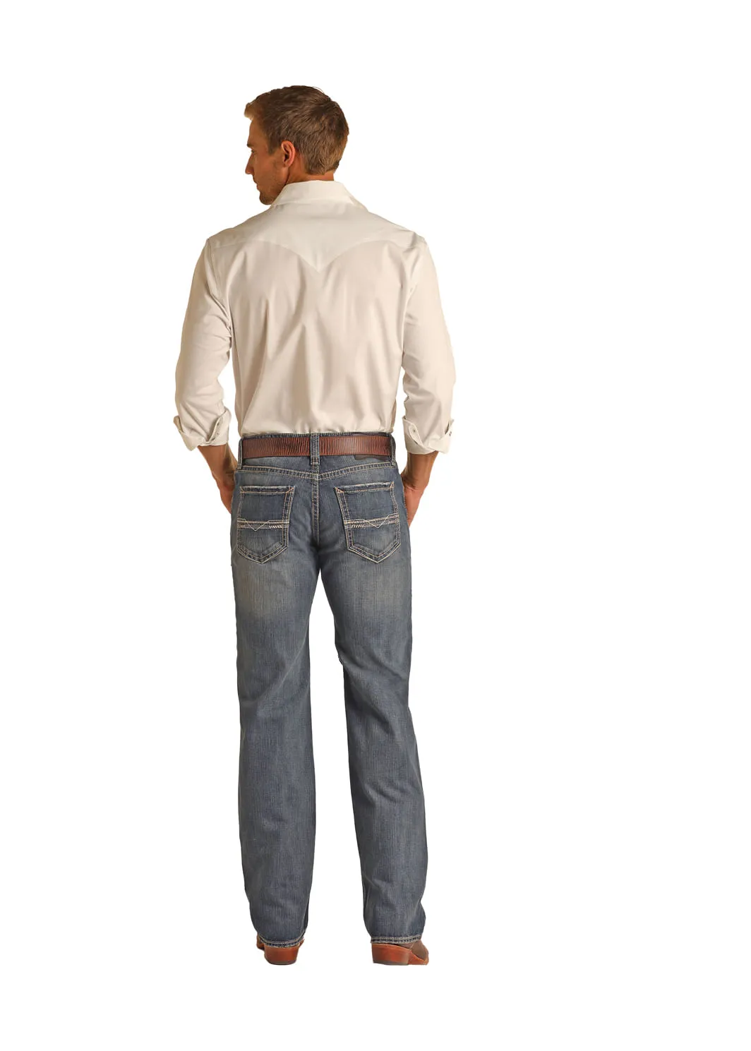 Panhandle Slim Mens Raised Denim Pistol Jeans